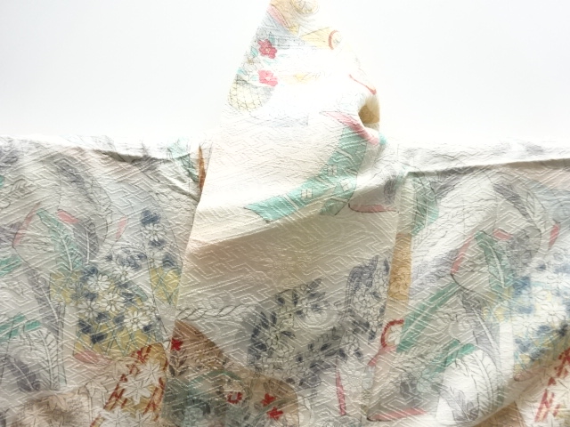  誰が袖模様単衣小紋着物